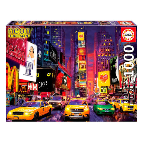 PUZZLE NEON FLUORESCENTE - 1000 PEÇAS - TIMES SQUARE, NEW YORK